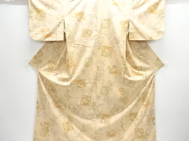 JAPANESE KIMONO / TSUMUGI / WOVEN FLOWER